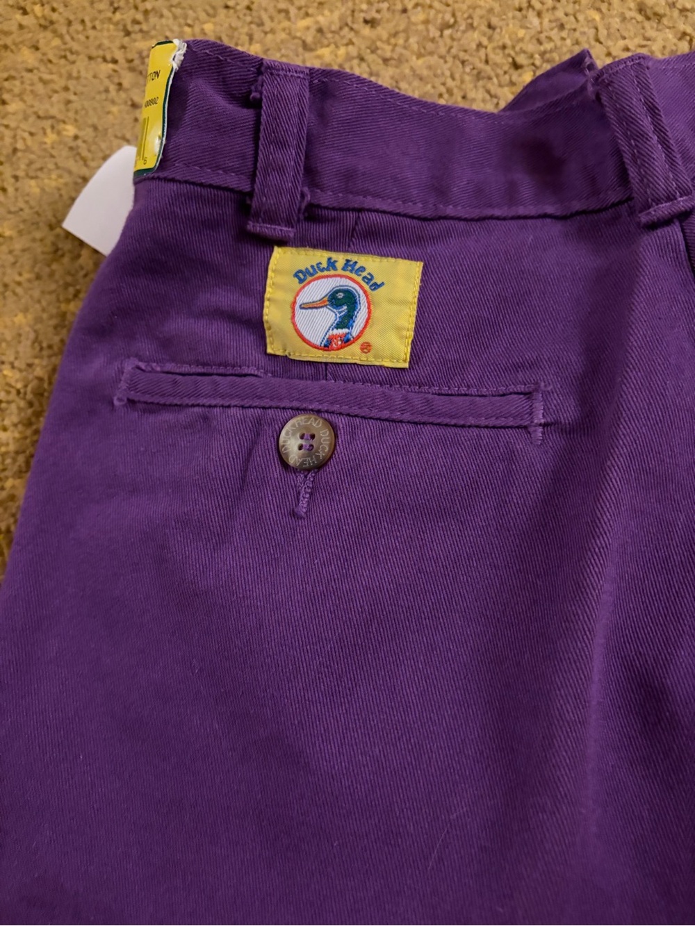 Duck Head Purple Chino pleated shorts